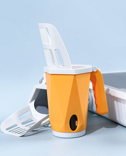 Ergonomic cat litter box scoop