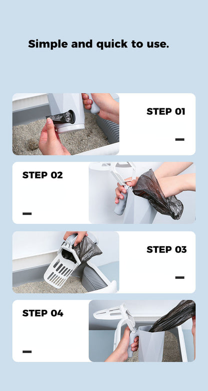 Ergonomic cat litter box scoop