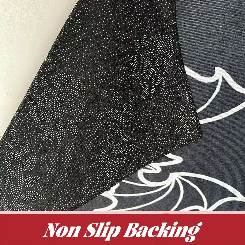 Textile with floral pattern and non-slip backing label