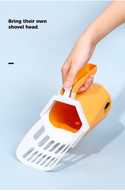 Ergonomic cat litter box scoop